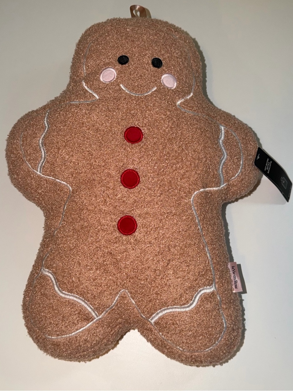 NWT La Vie En Rose Gingerbread Man Plush Hot Water Bottle Cozy Sherpa Christmas